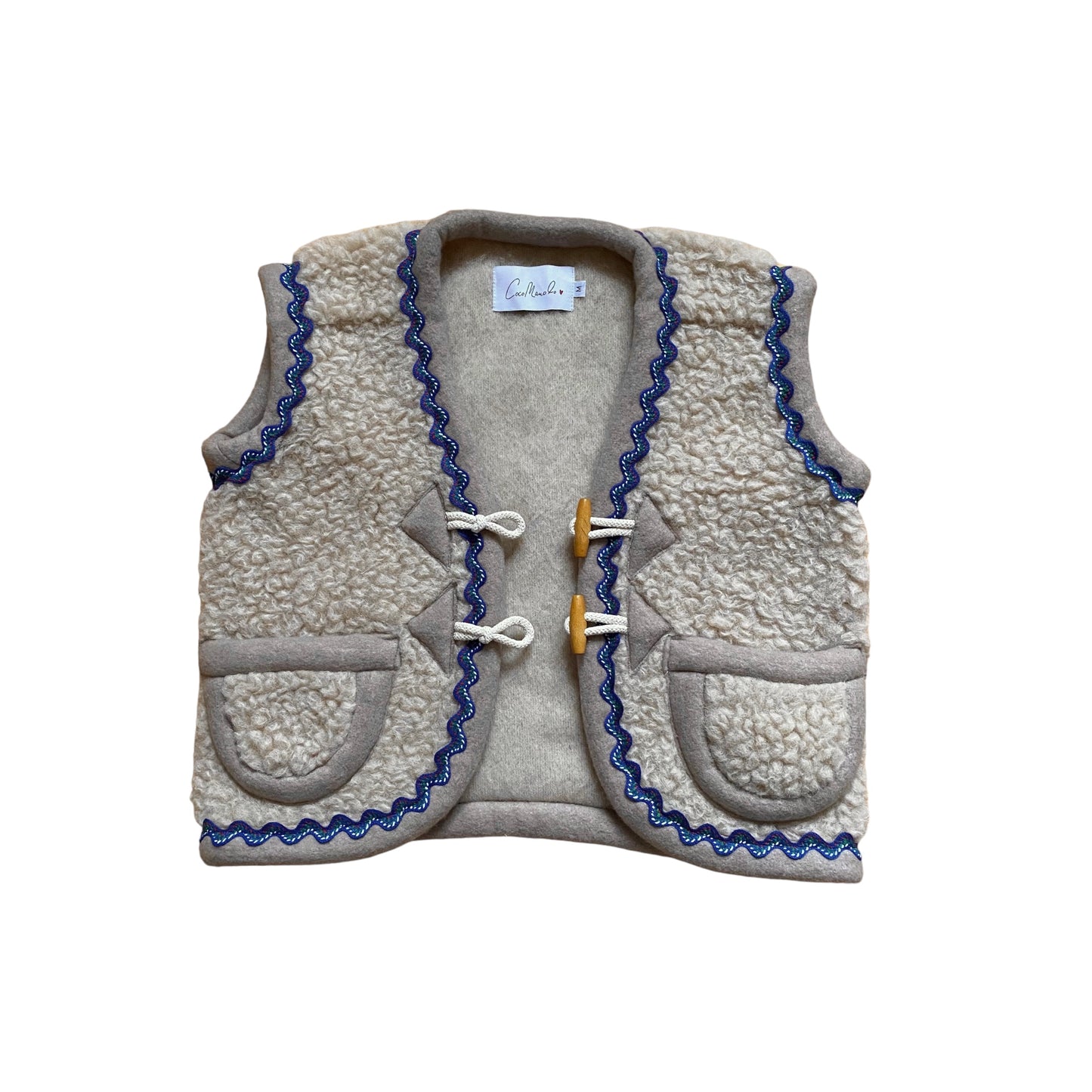 Almas Kids beige/blue multi zikzak