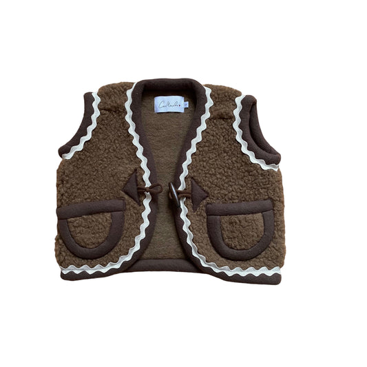 Almas Kids brown/creme zikzak